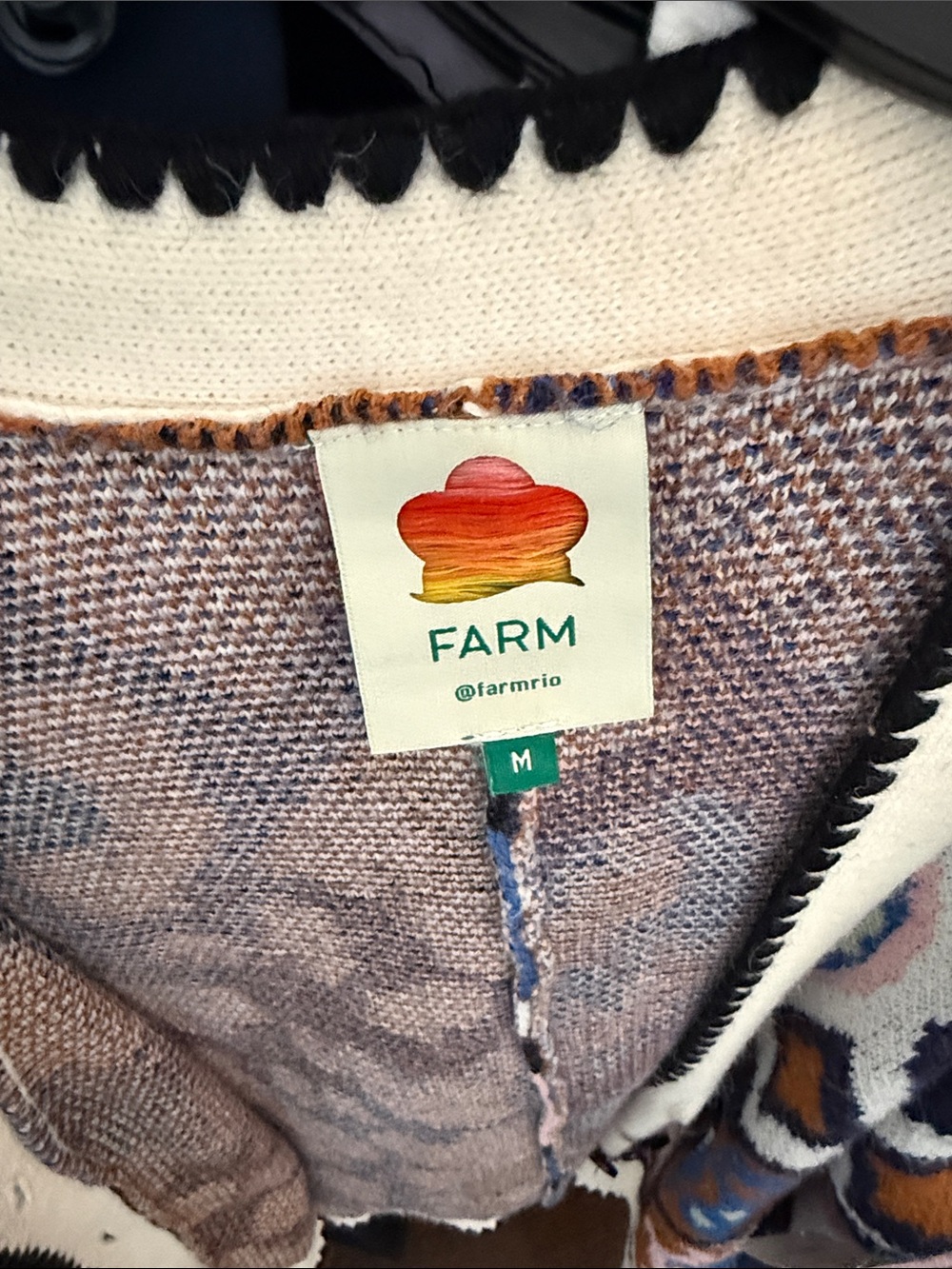 Farm Rio NEW Mixed Ikat Hearts Knit Cardigan - Picture 13 of 13